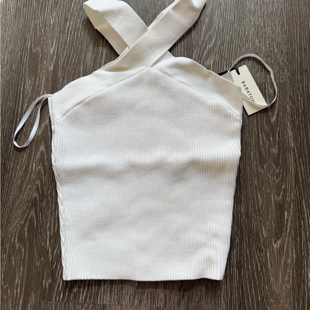 Babaton White Sculpt Knit XS NWT